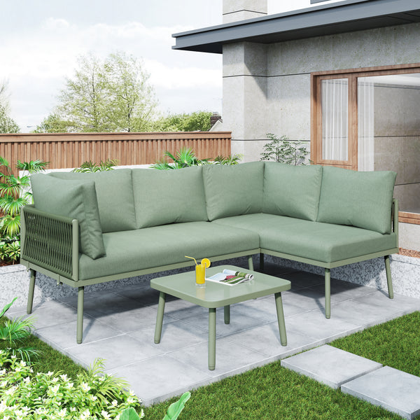 5 Seater Outdoor L-Shaped Lounge Set with Coffee Table