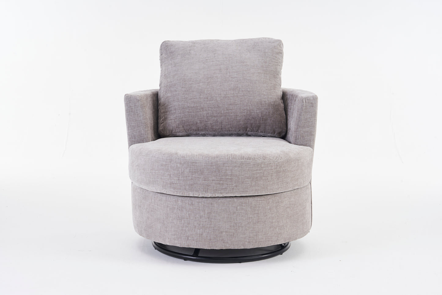 Chenille Swivel Armchair with Thick Foam Pad Back Cushion