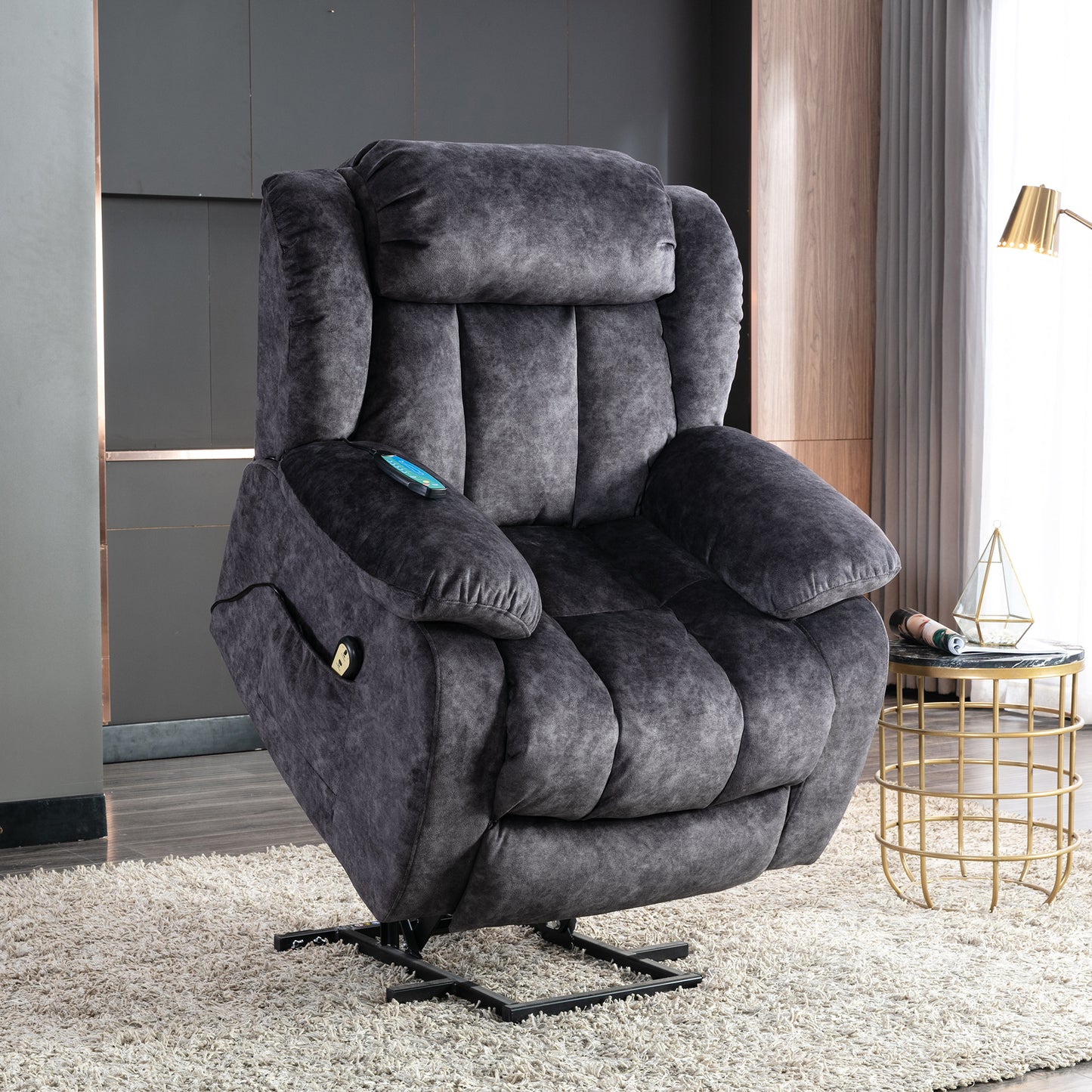 Fabric Power Lift Massage Recliner Chair with Heat and Vibration