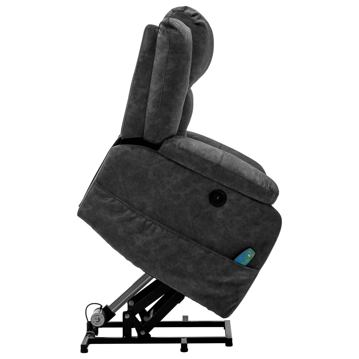 Fabric Electric Power Lift Recliner Chair with Massage, 2 Side Pockets and USB Ports