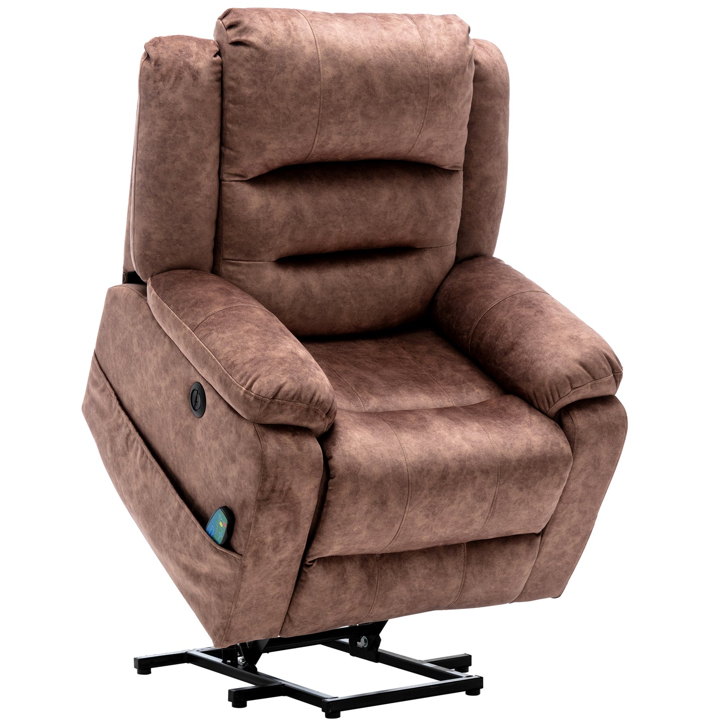 Fabric Electric Power Lift Recliner Chair with Massage, 2 Side Pockets and USB Ports