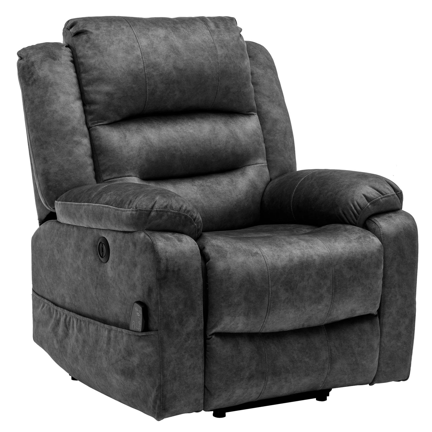 Fabric Electric Power Lift Recliner Chair with Massage, 2 Side Pockets and USB Ports