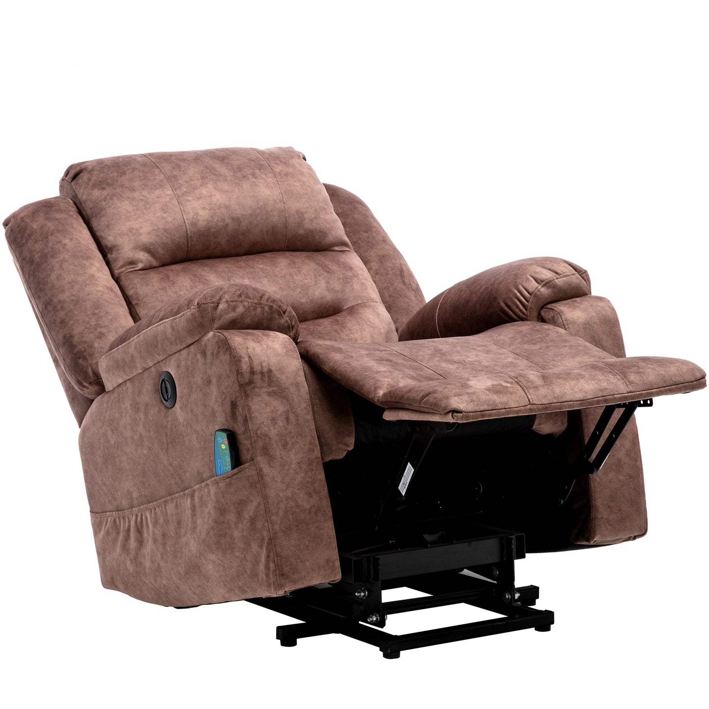 Fabric Electric Power Lift Recliner Chair with Massage, 2 Side Pockets and USB Ports