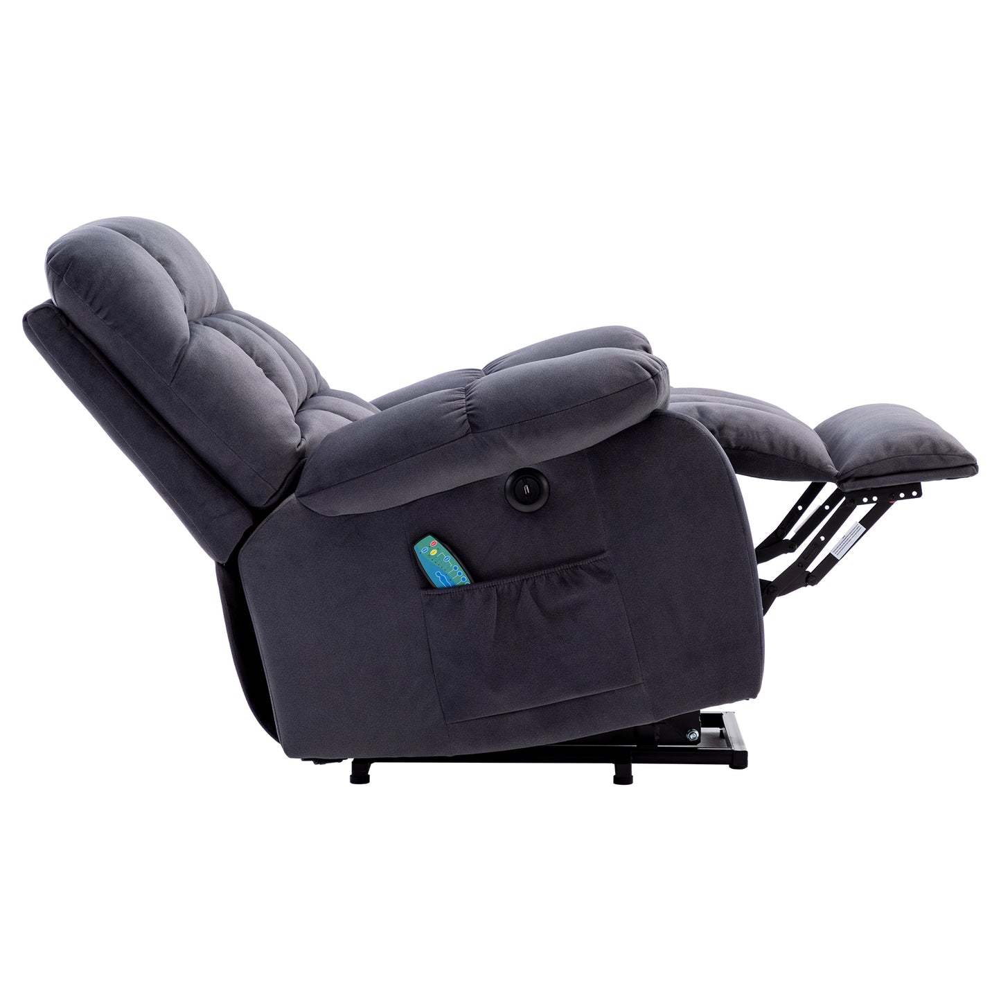 Breathable Fabric Electric Power Lift Recliner Chair with Massage and Heat, and USB Ports