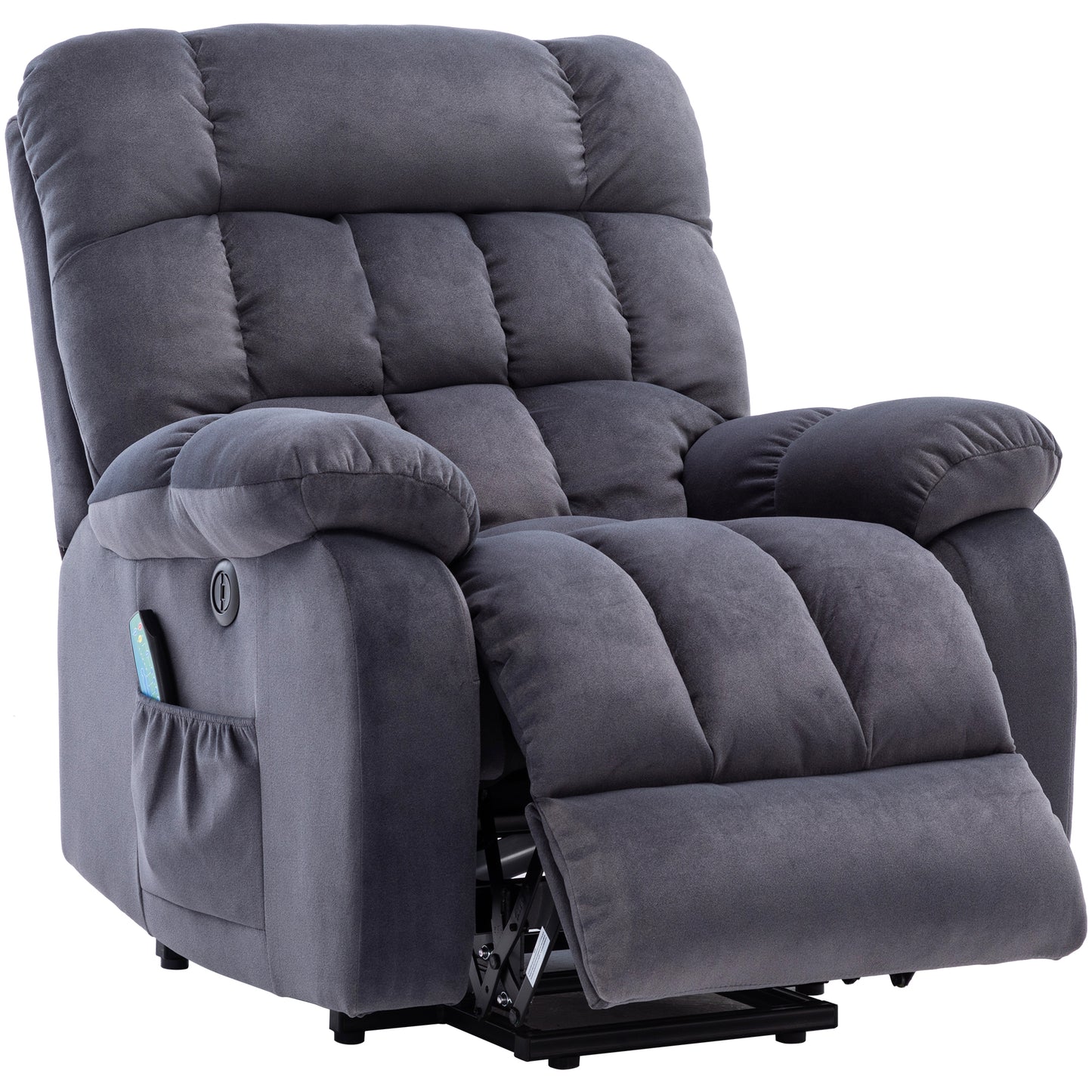 Breathable Fabric Electric Power Lift Recliner Chair with Massage and Heat, and USB Ports