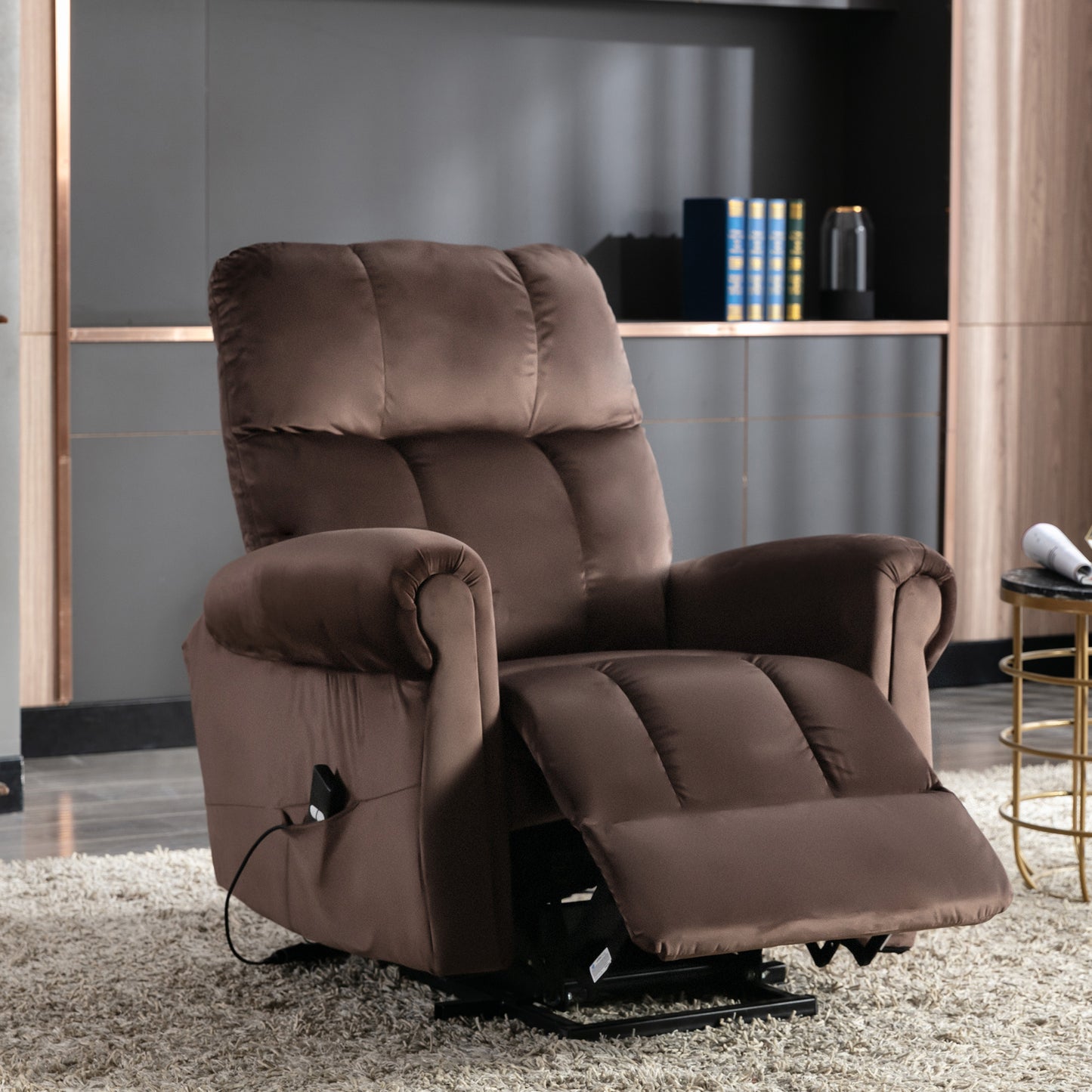 Cushioned Recliner Armchair with Silent Motor for Living Room/Bedroom