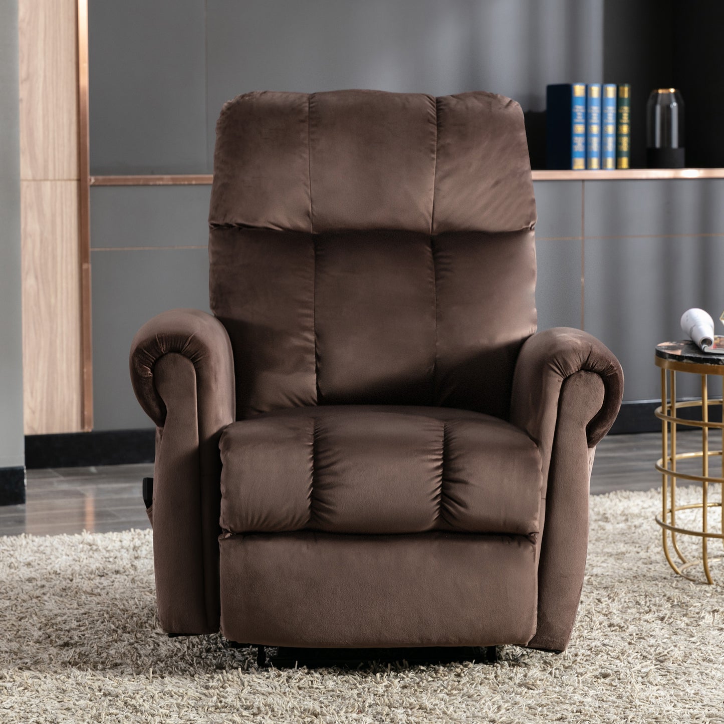 Cushioned Recliner Armchair with Silent Motor for Living Room/Bedroom