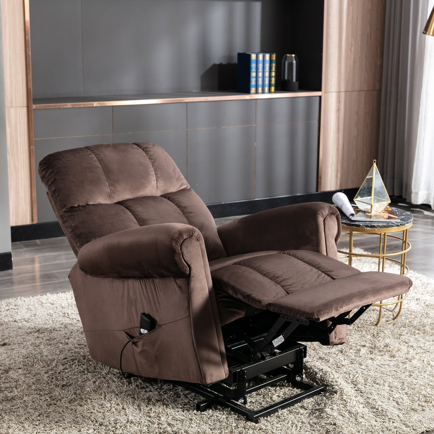 Cushioned Recliner Armchair with Silent Motor for Living Room/Bedroom