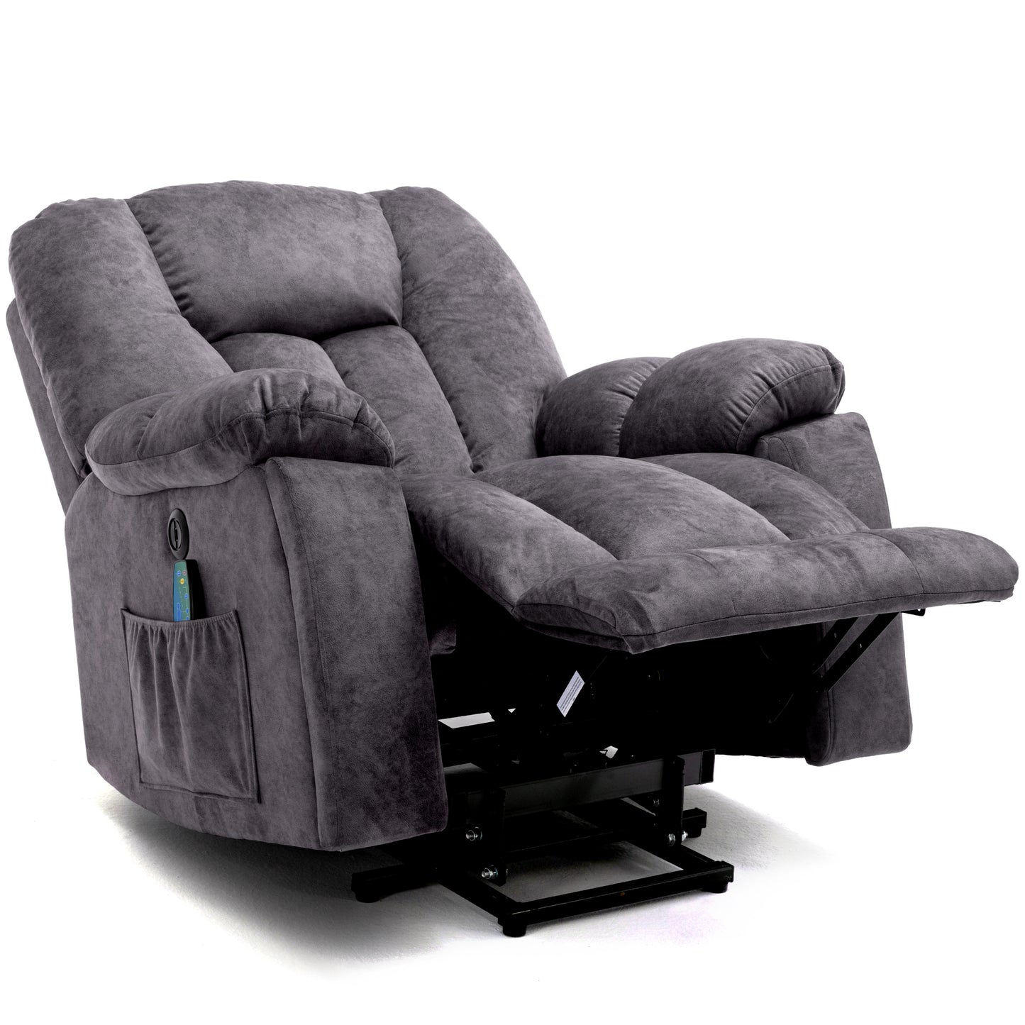 Fabric Cushioned Electric Recliner Chair with Heat, Vibration and USB Ports