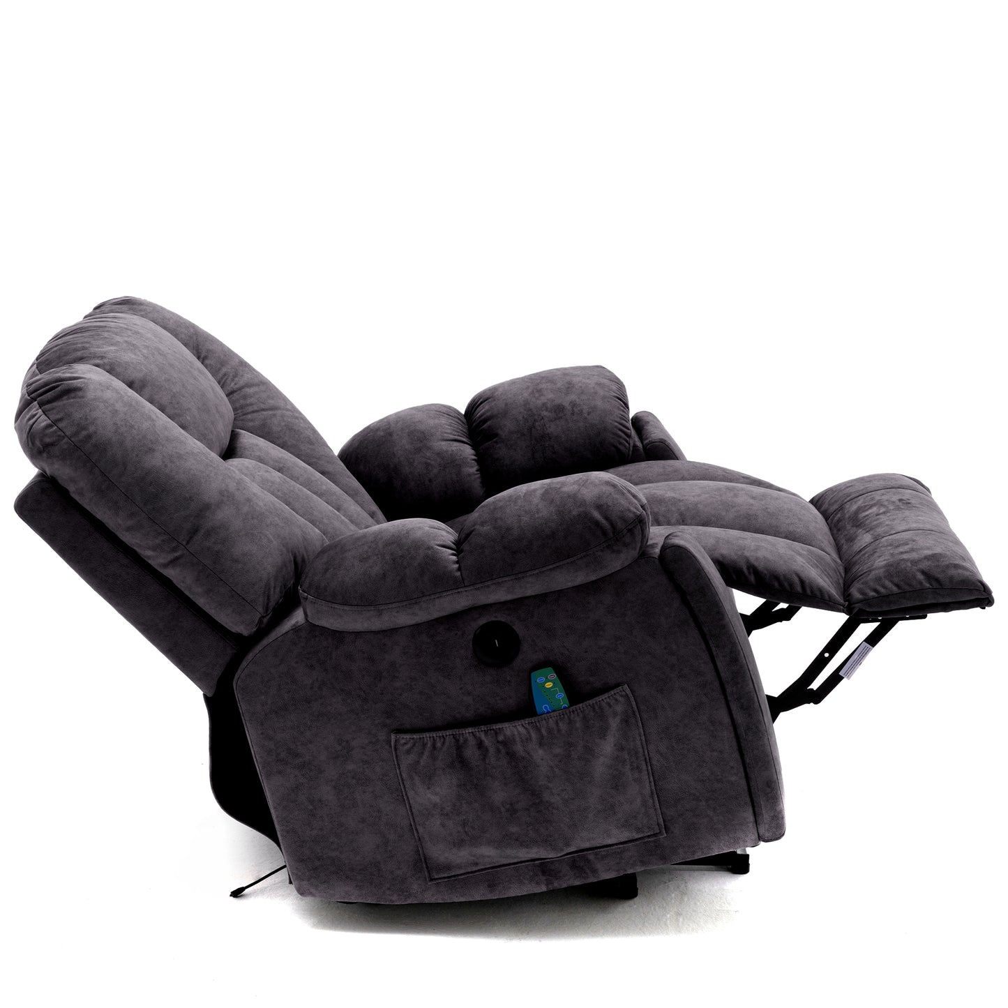 Fabric Cushioned Electric Recliner Chair with Heat, Vibration and USB Ports