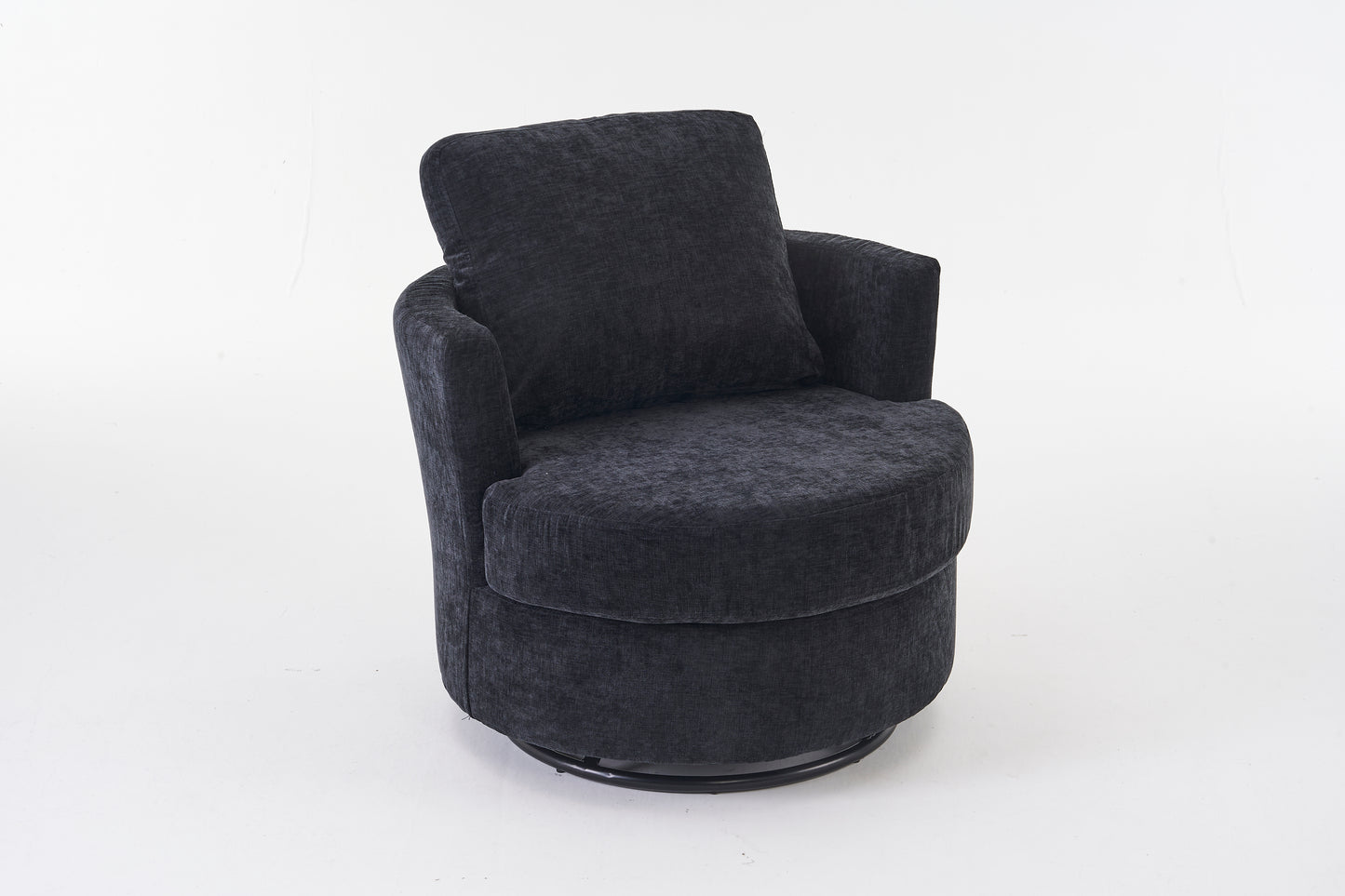 Chenille Swivel Armchair with Thick Foam Pad Back Cushion