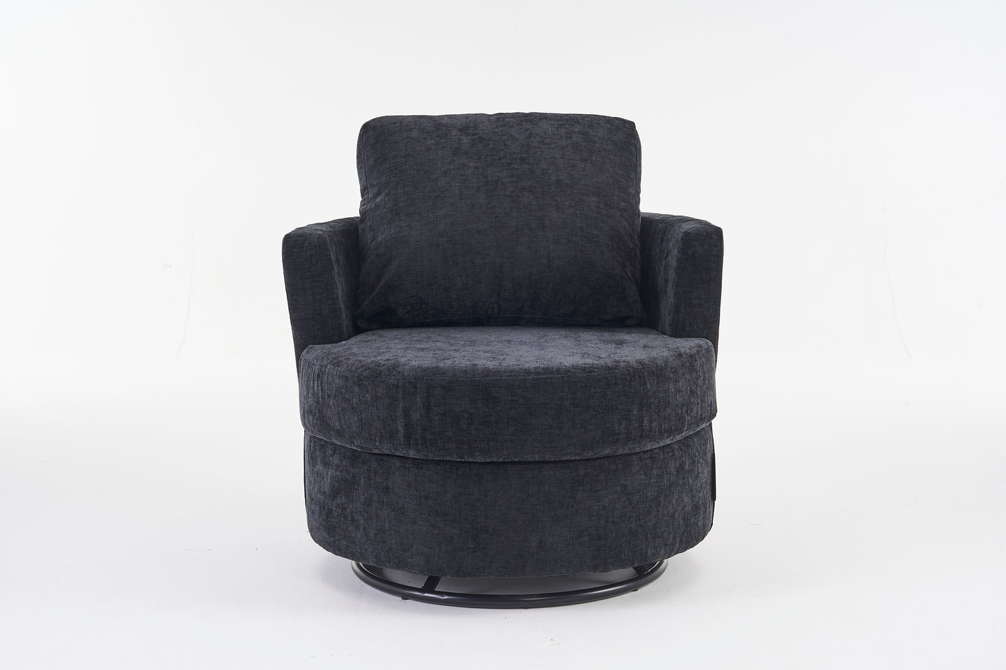 Chenille Swivel Armchair with Thick Foam Pad Back Cushion