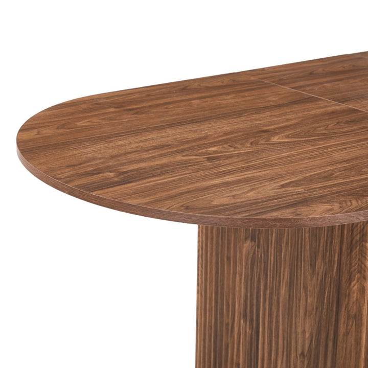 Rowan Oval Extending Dining Table with Walnut finish and Column Legs ...