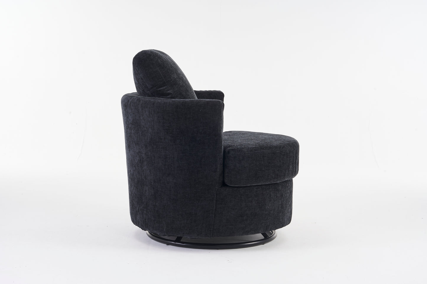 Chenille Swivel Armchair with Thick Foam Pad Back Cushion