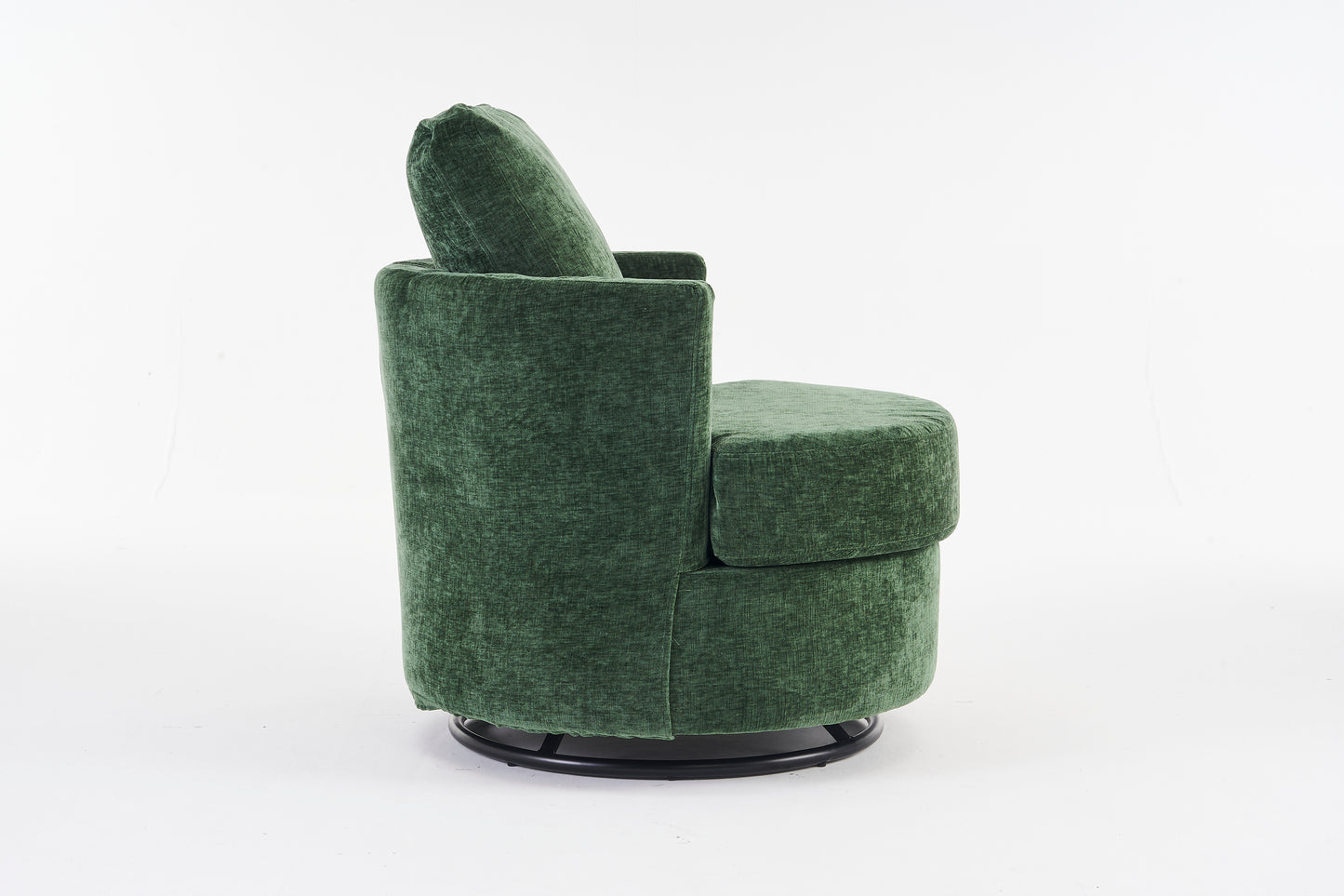 Chenille Swivel Armchair with Thick Foam Pad Back Cushion