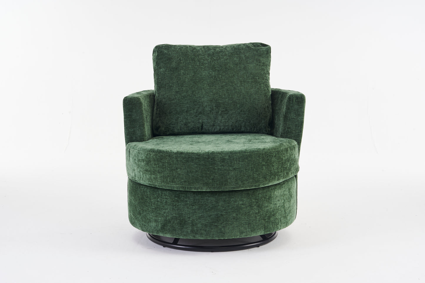 Chenille Swivel Armchair with Thick Foam Pad Back Cushion