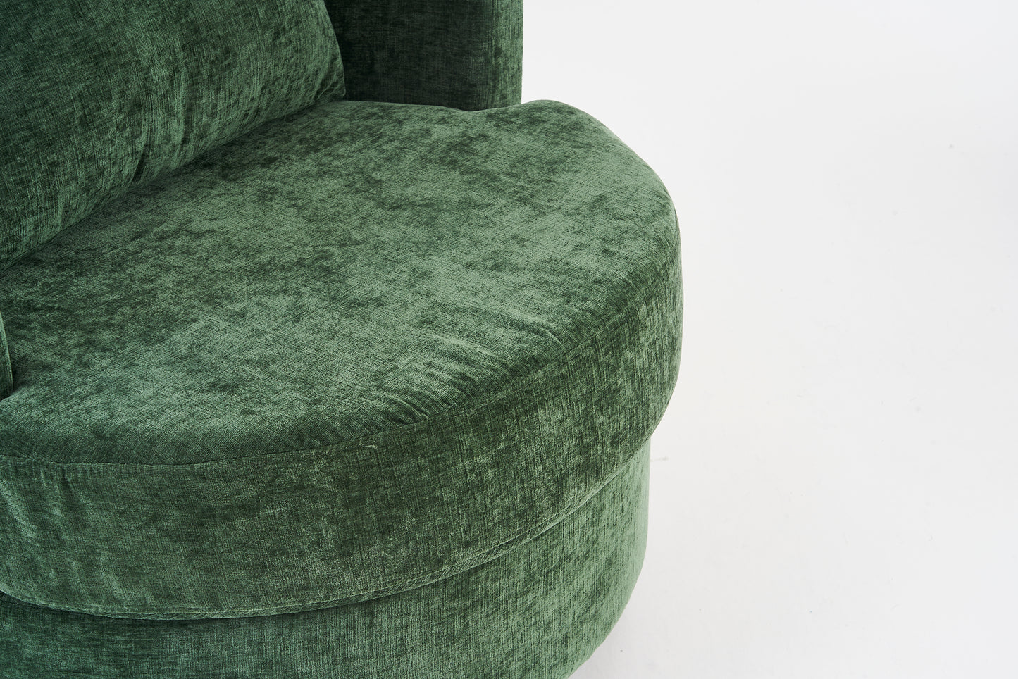 Chenille Swivel Armchair with Thick Foam Pad Back Cushion