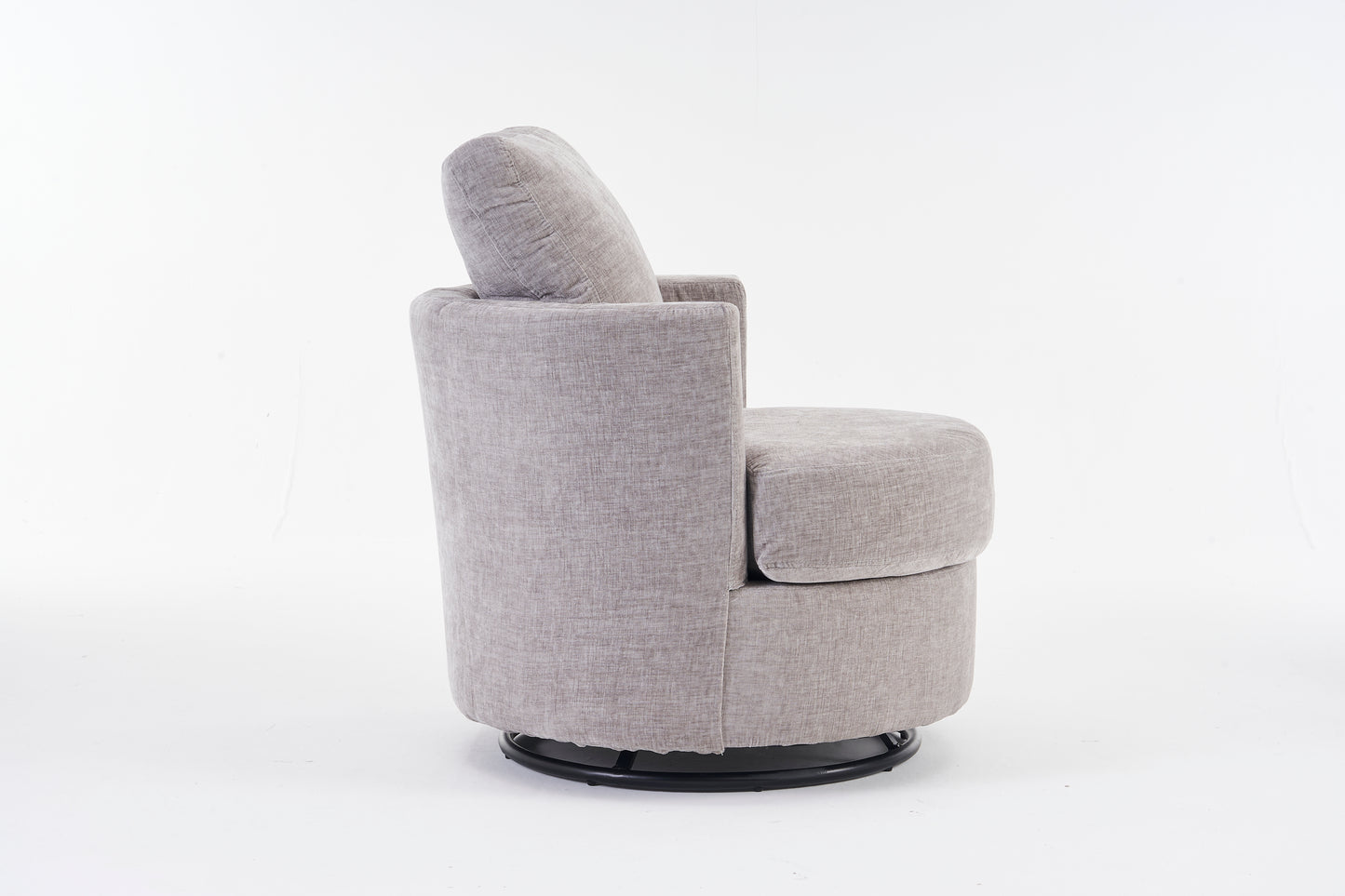 Chenille Swivel Armchair with Thick Foam Pad Back Cushion