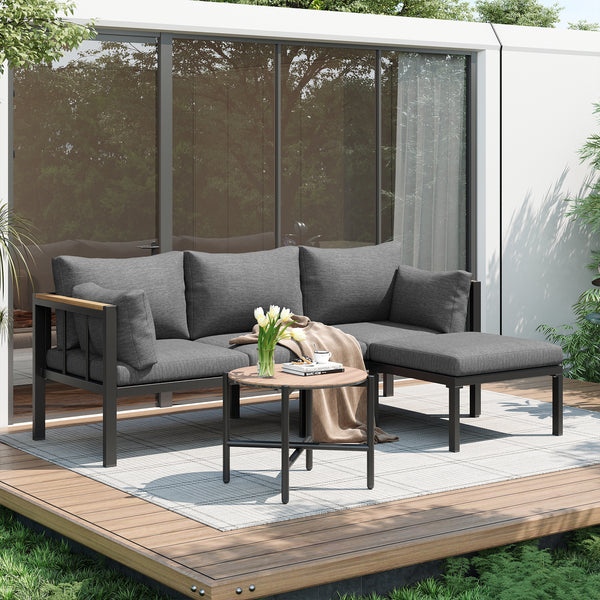 Outdoor Furniture Set with footstool & Coffee Table